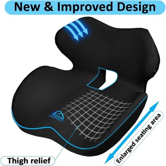 Memory Foam Seat Cushion Ergonomic Tailbone Coccyx Pain Relief Office Car Chair - Picture 3 of 7